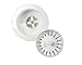 KEENEY K1439WH Deep Thread Cast Brass Kitchen Sink Strainer, 3.5-Inch Opening, White