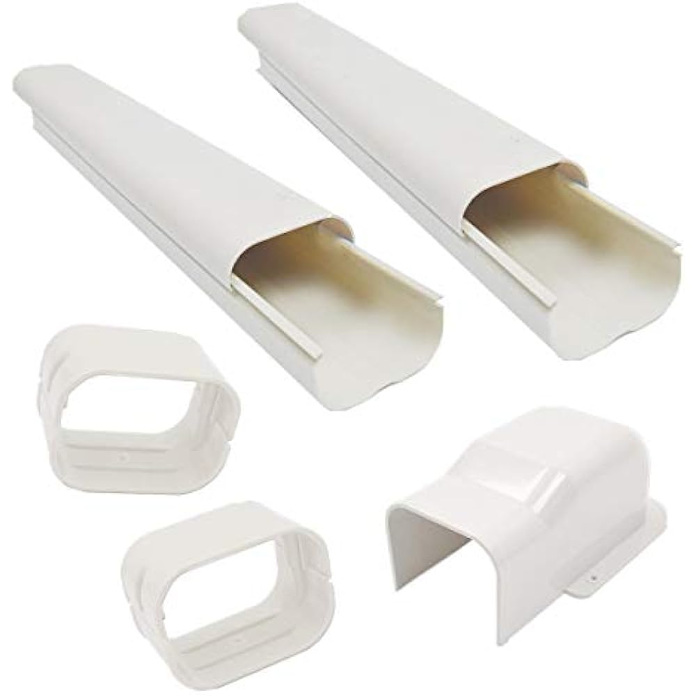 4" Accessories W 7.5'Ft Mini Split PVC AC Line Set Cover Kit For