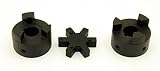 1/2" to 1" L095 Flexible 3-Piece L-Jaw Coupling Coupler Set & Rubber Spider