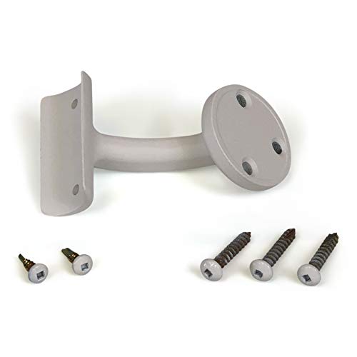 Aluminum Handrail Direct OHR 12' Handrail Section with mounts - White Sand Texture