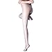 Open Crotch Sexy Silk Stocking Lace Socks Pantyhose Sexy Women Tights for Sex (WHITE)