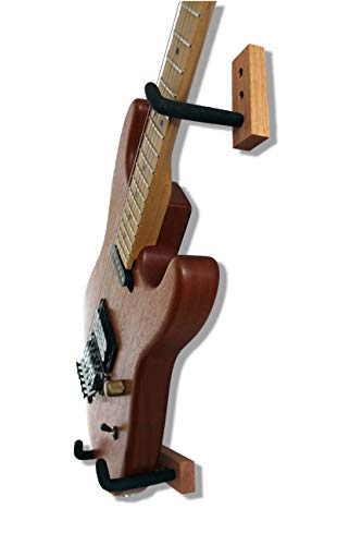 Angled Guitar Wall Hanger Display for Electric and Thin Body Guitars- Classic Finish