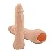 Reusable Silicone Penis Extension Condom Enlarger Sleeves for Ejaculation Delay, Penis Enlargement, Flesh