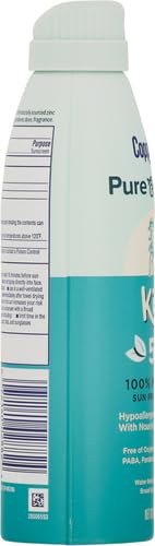 COPPERTONE PURE AND SIMPLE KIDS SUNSCREEN SPRAY SPF 50, ZINC OXIDE MINERAL , TEAR FREE, WATER RESISTANT, BROAD SPECTRUM , 5 OZ