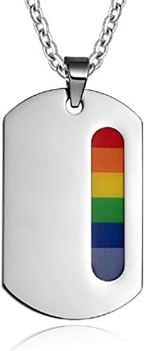 Topda123-Pride Rainbow 316L Stainless Steel Equality Pendant Necklace for LGBT Gay Les With Gift Bag