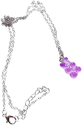 Amazon Co Jp かわいいカラフルなクマのグミのネックレス韓国の鎖骨チェーン韓国語版女性の高貴な気質のペンダント ジュエリー