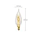 GLOBE Electric 1327 25W Vintage Edison CA10 Flame Tip Incandescent Filament Light Bulb, 4 Pack, E12 Base, 01327, 4