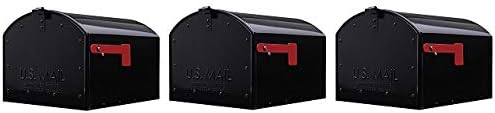 Gibraltar Mailboxes Storehouse Extra Large Capacity Galvanized Steel Black, Post-Mount Mailbox, SH400B01 (3-(Pack))