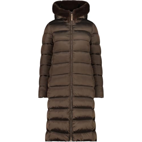 CMP - Abrigo de nailon con capucha fija para mujer, Dark Malto, 46