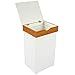 Function Home Trash Can Cabinet, 13 Gallon Kitchen Garbage Can, Wooden Recycling Trash Bin, Dog Proof Trash Can, Trash Cabinet with Lid for Home Kitchen Bathroom, White