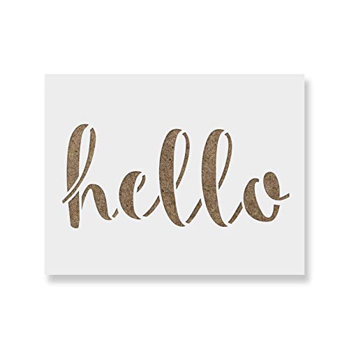 Hello Stencil Template for Walls and Crafts - Reusable Stencils for Painting in Small & Large Sizes