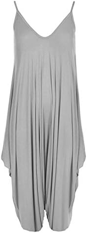 New Ladies Cami Lagenlook Romper Loose Harem Jumpsuit Playsuit Dress Plus Size