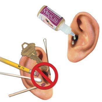 MiraCell ProEar - for Dry Itchy Ear Relief (2 Pack of .5oz Ear Drops) with Liberty Cleaning Cloth