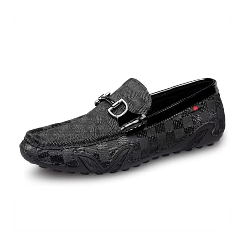 ZRO Men's Genuine Leather Penny Loafers - Slip On Driving Shoes for Business Casual & Daily Wear | Breathable & Comfortable Black US 6 at Amazon