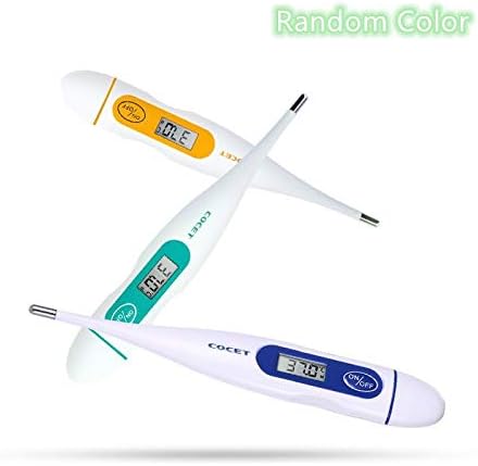 Digital Basal Thermometer for Fever,1 Pack Waterproof Oral Armpit and Rectal Thermometer for Kids Infants and Adults, Flexible, Accurate, 30 Seconds Reading
