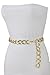 TFJ Women Fashion Narrow Belt Hip High Waist Skinny Gold Metal Chain Links M L XL