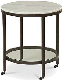 Amazon Com Bassett Mirror Whitman Rd Side Table With Bronze And Marble Finish 1112 Lr 220 Furniture Decor