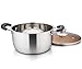 6 Quart Stock Pot with Lid, P&P CHEF Stainless Steel Cooking Pot Stockpot for Soup and Pasta, Heat-proof Handle & Glass Lid, Dishwasher Safe & Non Toxic