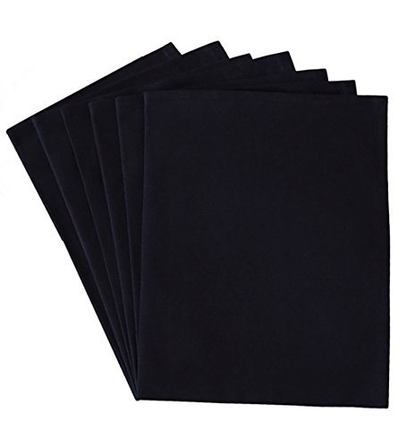Blank kitchen towels / dish towels for embroidery / screen printing - 100% cotton (6 pack) (6, Black)