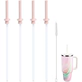 KLOWOAH Replacement Straws and Bite Valve for Hydro Flask Around Travel Tumbler 40oz 32oz 28oz 20oz,with 1 Brush (light red)