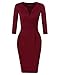 HiQueen Stylish Women Casual Short Sleeve High Waist Bodycon Party Dress (Burgundy M)