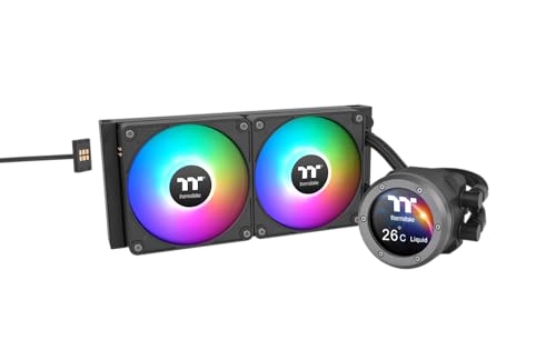 Thermaltake | TH240 V2 Ultra EX ARGB Sync | 240mm AIO CPU Wasserkuehlung | 2,1 TFT-LCD (480x480) | MagForce 2.0 Quick Connect | 2x CT120 EX ARGB Sync PWM | sehr leise | Intel LGA1851/1700 & AMD AM5