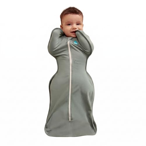 Love to Dream Swaddle Up Viscose from Bamboo, Arms Up Position, Soft and Sustainable Bamboo Fabric, Versatile Wearable Blanket, 1.0 TOG (20-24°C) Ideal for Moderate Temps, Small 8-13lbs, Deep Olive
