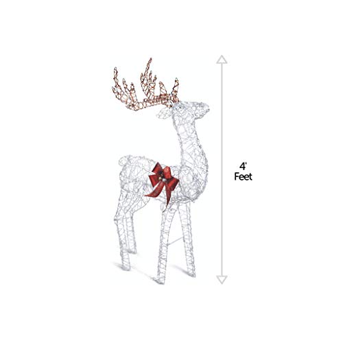 NOMA 4 Ft. PreLit Light Up Reindeer Christmas Decoration Holiday