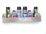 Pit Posse Aerosol Shelf 8 Mount Aluminum Cabinet Shop Garage Enclosed Race Car NHRA Trailer Accessory (Silver)