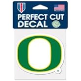 NCAA University of Oregon 95559012 Perfect Cut Color Decal, 4" x 4", Black