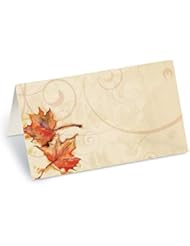PaperDirect Vintage Fall Leaves Folded Place Cards, 100 Count