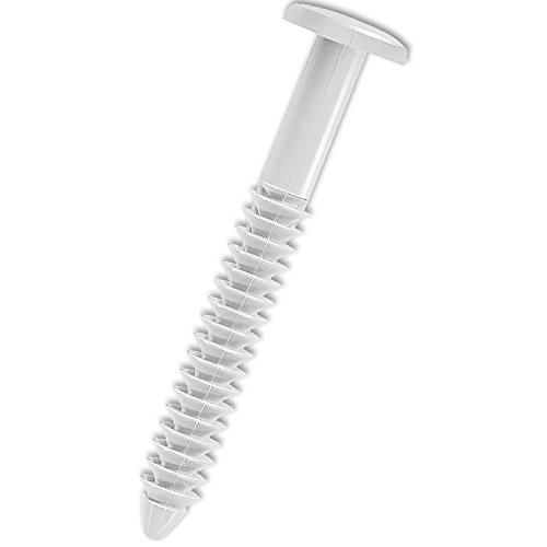 (White) Pack of 12 Vinyl Shutter Fastener Spike Loks for Installing