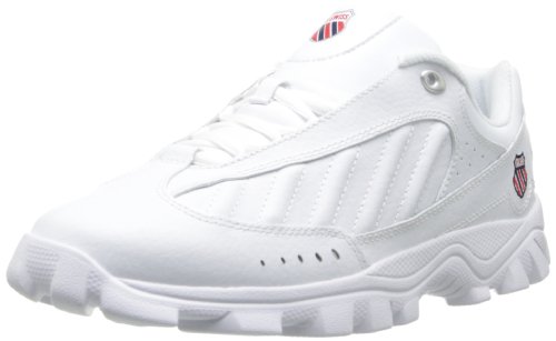 K-Swiss Men's ST429 Lace-Up Sneaker,White/Navy/Red,9.5 M US