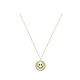 D EXCEED Girls Gold Chain Smile Pendant Necklace 18"