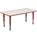 Flash Furniture Wren 23.625''W x 47.25''L Rectangular Red Plastic Height Adjustable Activity Table with Grey Top