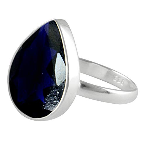 SURYAGEMS Pear Faceted Cut Natural Iolite 925