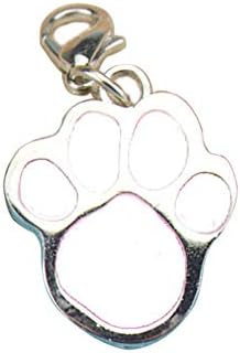 prettDliJUN Paw Dog Puppy Cat Anti-Lost ID Name Tags Collar Pendant Charm Pet Accessories Gift White