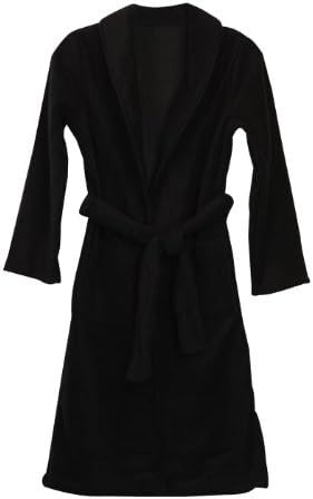 Big Girls Polar Fleece Robe Black 16
