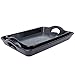 Fecihor Set of 2 Pieces Multi-Purpose Rectangular Waterproof Plastic Serving Tray with Wide Handle, Black 16.5'' x 11'' and 14.5'' x 9''