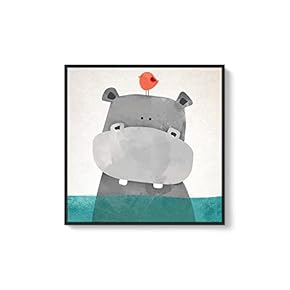 Framed Canvas Wall Art for Living Room, Bedroom Cute Animal Theme Canvas Prints for Home Decoration Ready to Hang - 16x16 inches