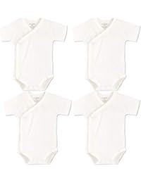 Baby Boys Girls Short Sleeves Kimono Onsies Cotton Baby Side-snap Bodysuit Pack of Cardigan Onsies for Infants (0-3 Months)