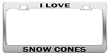 I LOVE SNOW CONES Metal Auto Accessories Tag Holder License Plate Frame