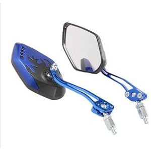 Alamor 8Mm 10Mm motorfiets spiegels motor fiets scooter draad achteraanzicht zijspiegel-blauw