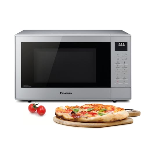 Panasonic NN-CT57JMGPG, schlanker Kombi-Mikrowellenherd mit Drehteller, 27 Liter, 1000 W, Edelstahl, 29 automatische Programme, gesünderes Junior Menü, Silber