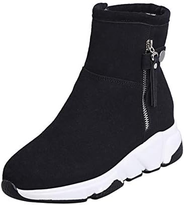 [VALER] レディース ムートンブーツ ショートブーツ ショートブーツ 厚底 防寒 防滑 ボア ファー ふわふわ もこもこ 暖かい スエード ラウンドトゥ ブラック 防寒 軽量 滑り止め サイドジップ もこもこ スノーブーツ 大きいサイズ 冬