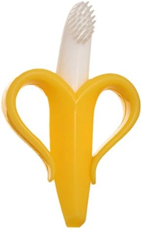 JOHN CABOT Baby Bendable Soft Fruit Banana Toothbrush Teeth Grinding Toddler Training Toys
