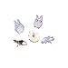 WINZIK Novelty Cartoon Lapel Brooch Pins Set 5pcs Cute Chinchillas Pattern Enamel-liked Badges for Women Girls Child Clothes Backpacks Decor