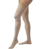 Jobst Relief 30-40 Thigh High Closed Toe Stockings with Silicone Band, Beige, Medium
