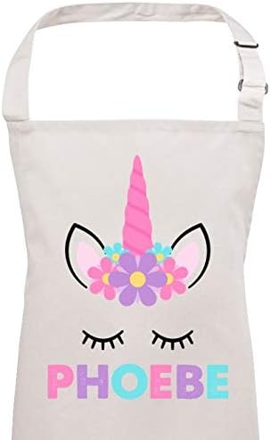 Direct 23 Ltd Girls Personalised Name Unicorn Apron (7-10 years)