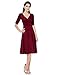 Ever Pretty 3/4 Sleeve Ruched Waist Classy V-Neck Casual Cocktail Dress 03632